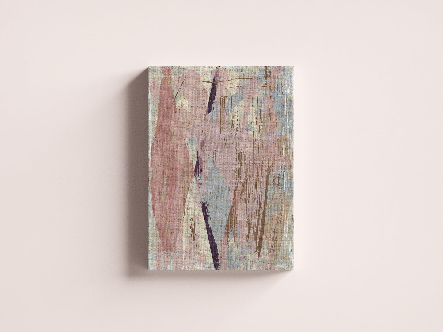 Print Abstract Messy Brushstrokes Pink Gold Paint 30x40cm
