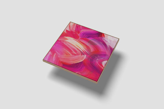 Print Abstract Pink Purple & Brushstrokes Paint 45x45cm