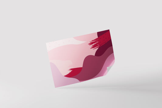 Print Abstract Pink Waves Illustration 60x45cm