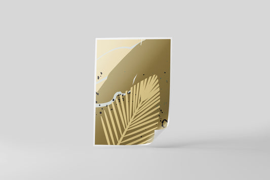 Print Abstract Spike & Sand Yellow Illustration 60x90cm