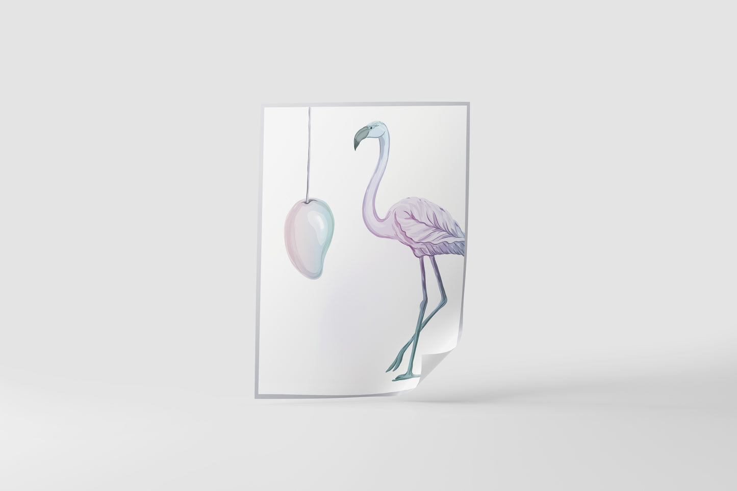 Print Animal Flamingo & Mango Modern Illustration 40.6x50.8cm