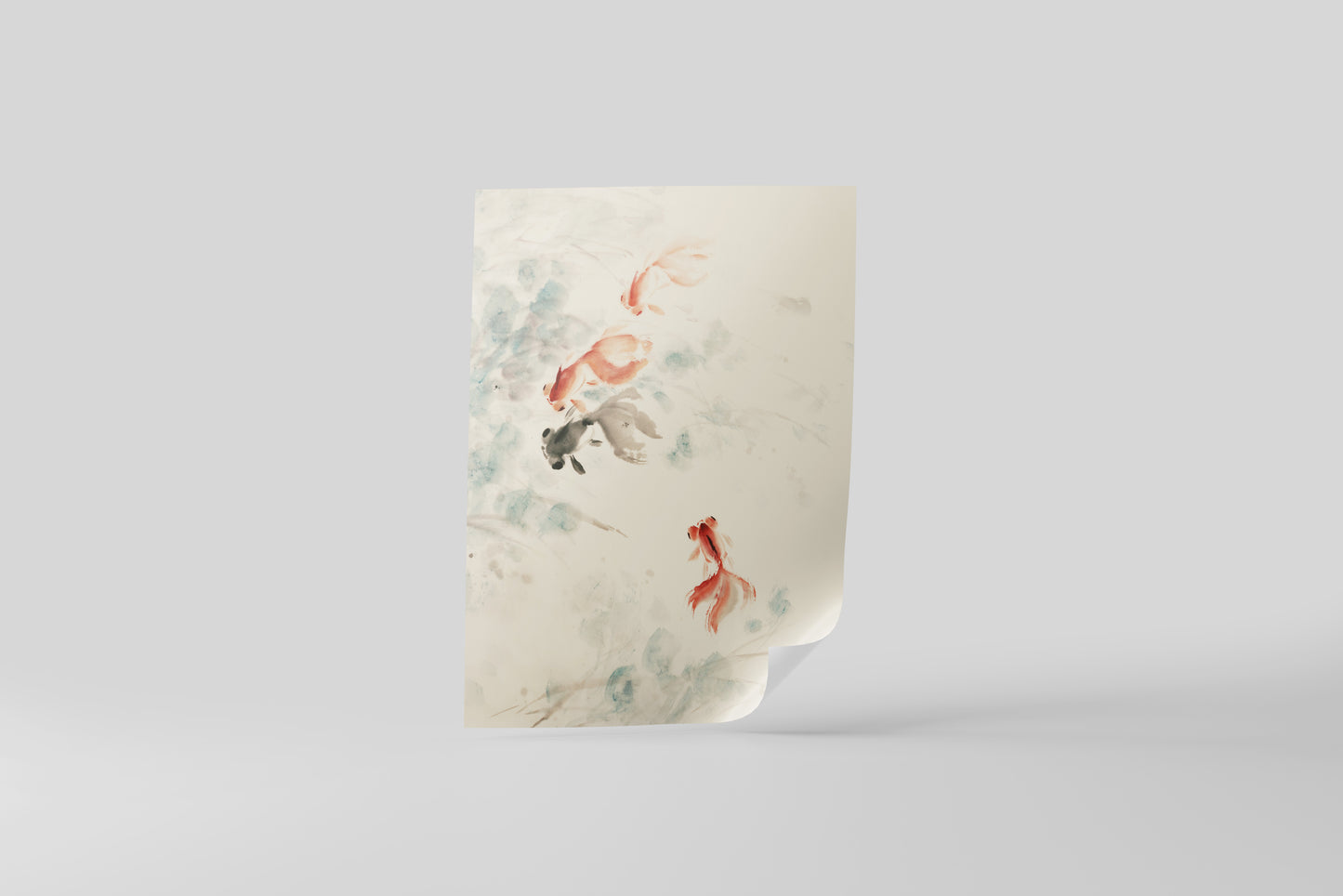 Print Animal Gold Fish Vintage Paint 20x26cm