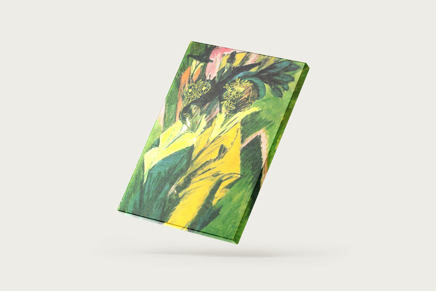 Print Asian Women Green Background Paint 25x33cm
