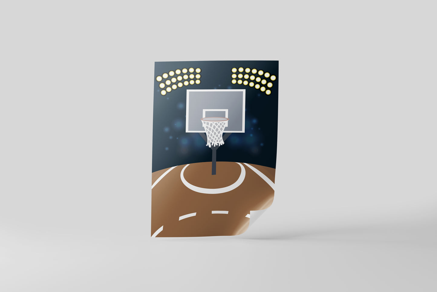 Print Sports Basketball Goal Stadium Illustration 75x112cm