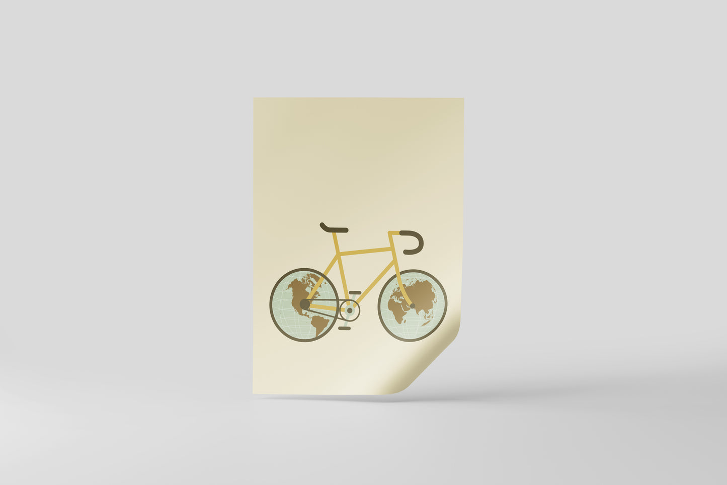 Print Bicycle World Wheels Illustration 30x40cm
