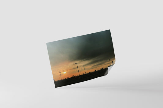 Print Sports Cars Road Trip Cloudy Sunset Photography 20x10cm