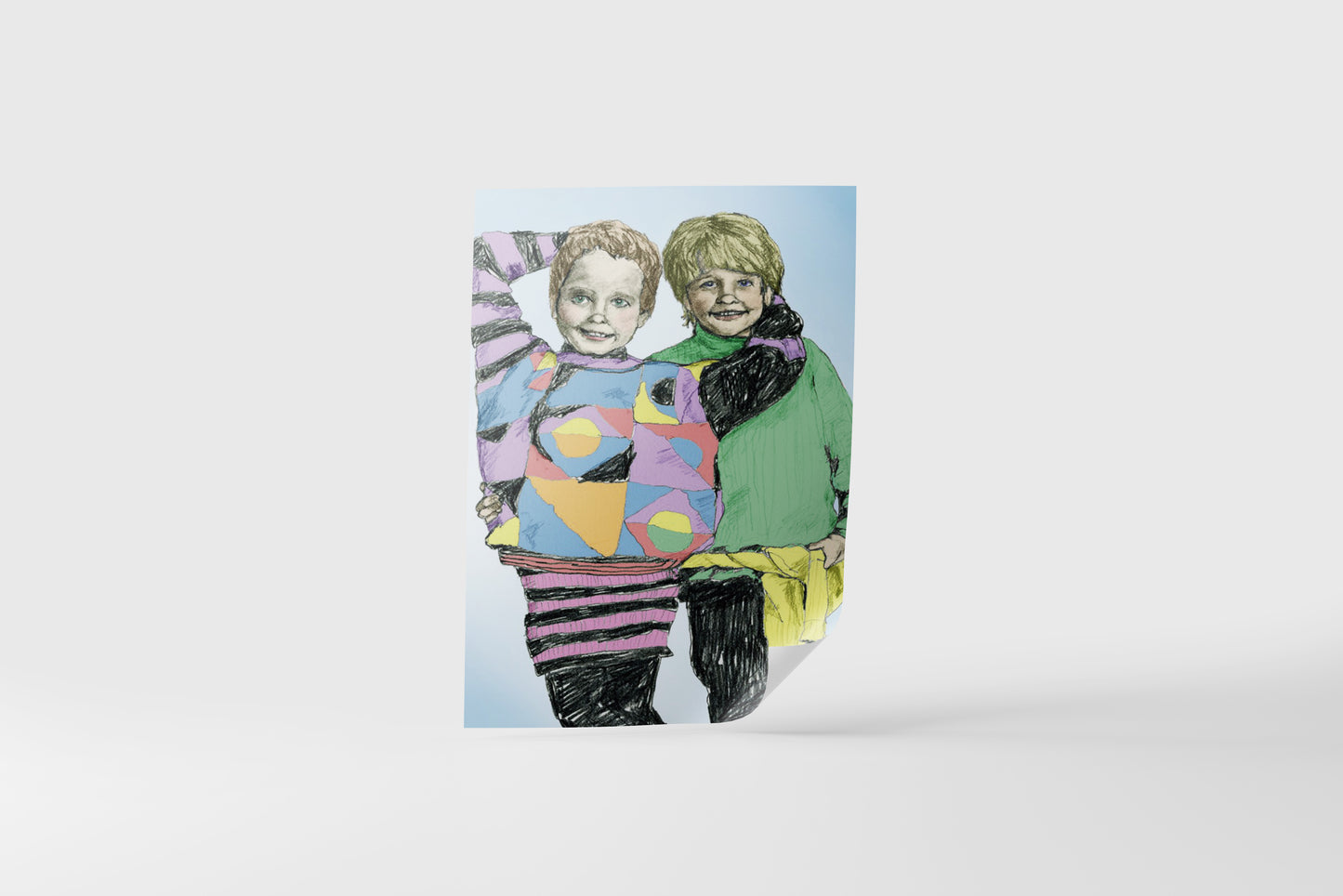 Print Children Smiling Retro 60x90cm