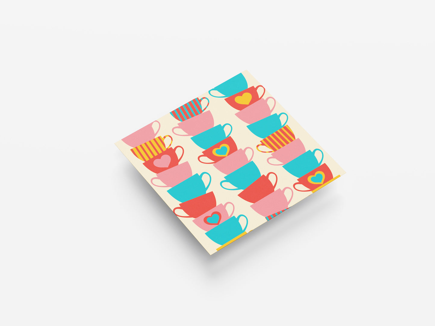 Print Food Coffee Cups Of Hearts Illustration 27x28cm