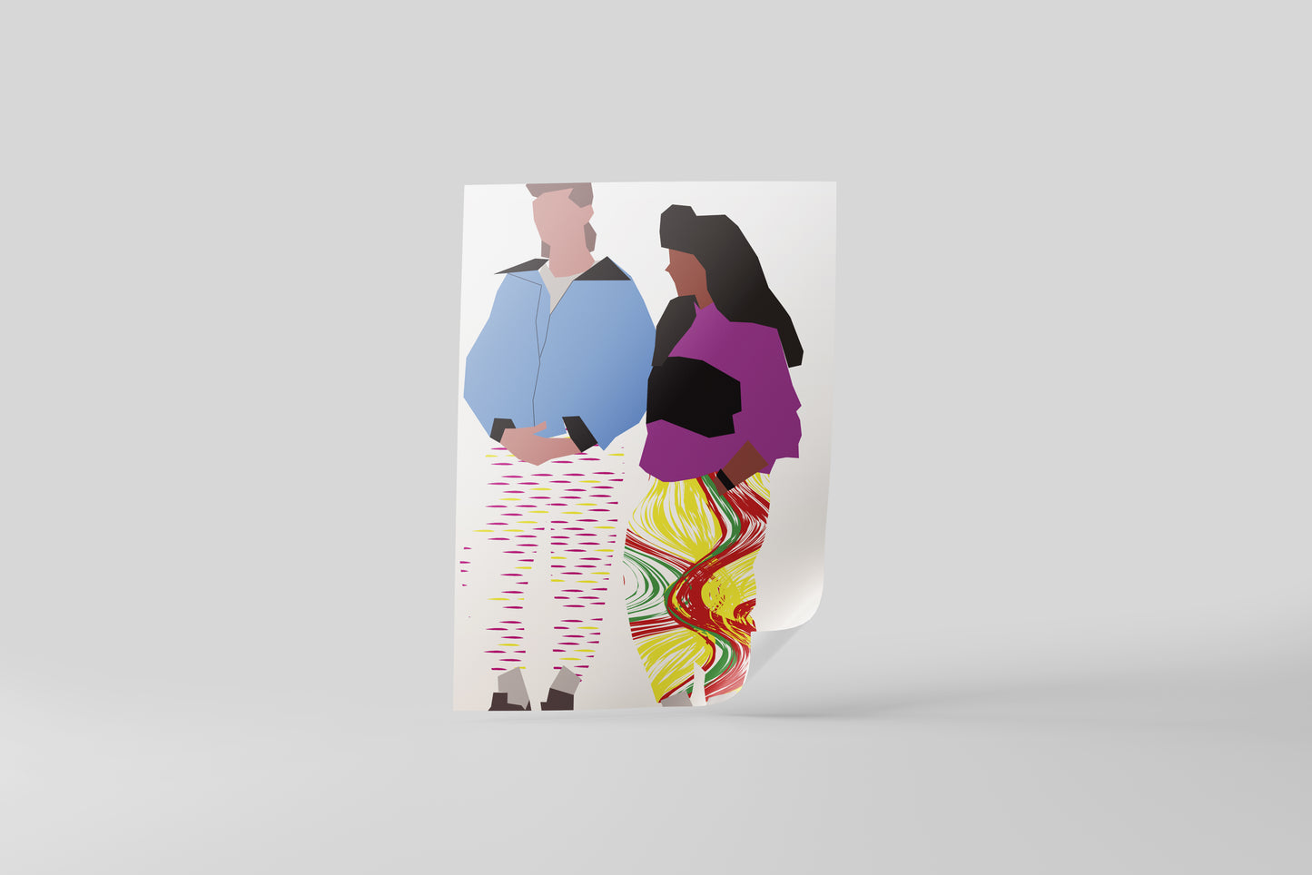 Print Couple Retro Illustration 60x90cm