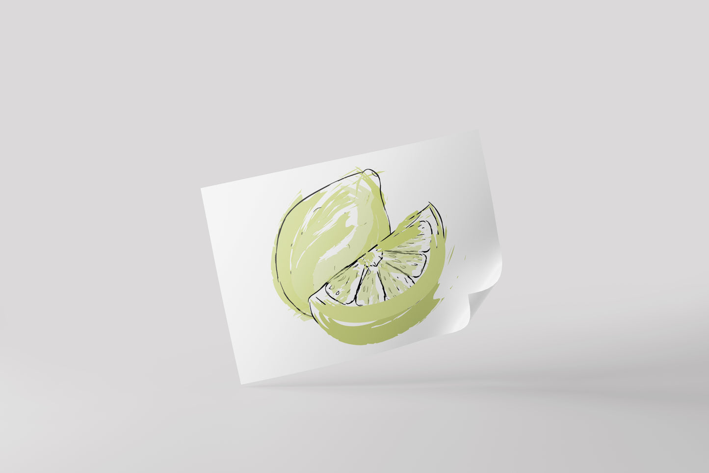 Print Food Fruits Lemon Closed & Cut Illustration 27.9x21.5cm