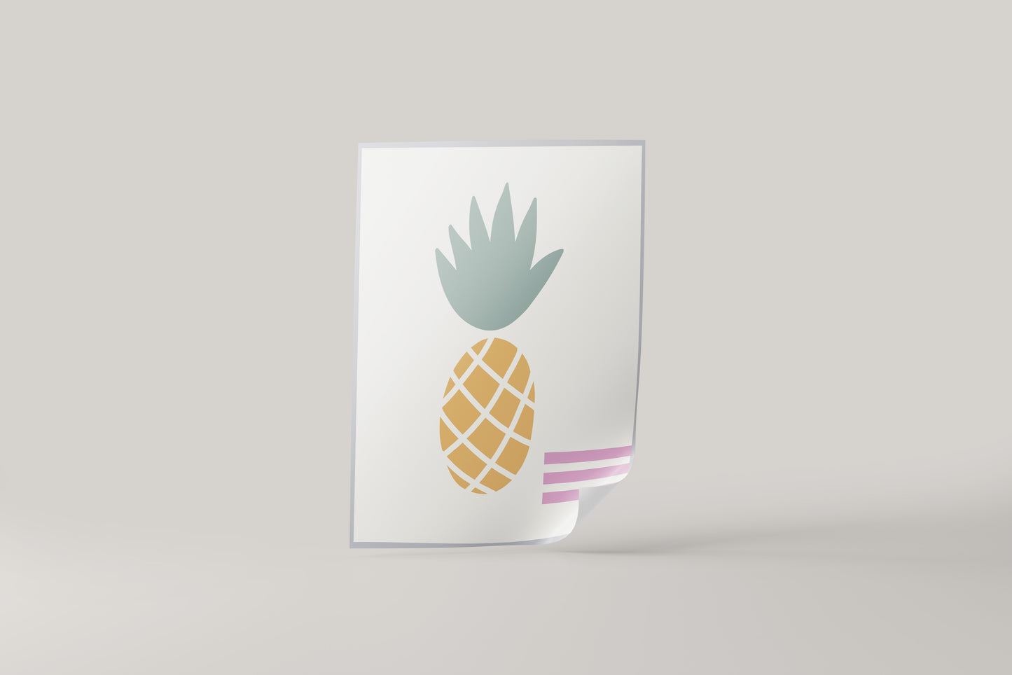 Print Food Pineapple Modern Illustration 40.6x50.8cm