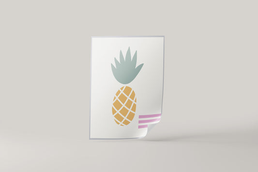 Print Food Pineapple Modern Illustration 40.6x50.8cm