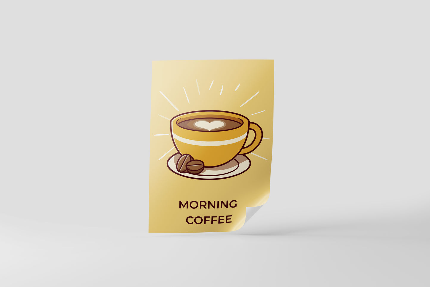 Print Food Morning Coffee Illustration 30x40cm