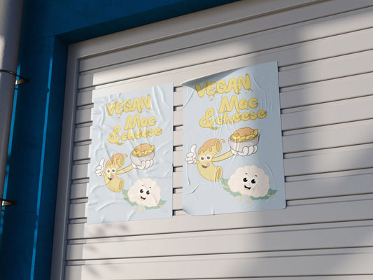 Print Food Vegan Mac & Cheese Cartoon 62x92cm