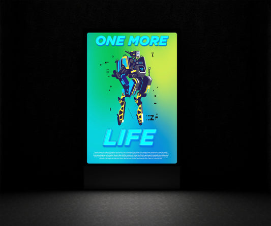 Print Gamer Robot Green Blue Advertisement 60x90cm