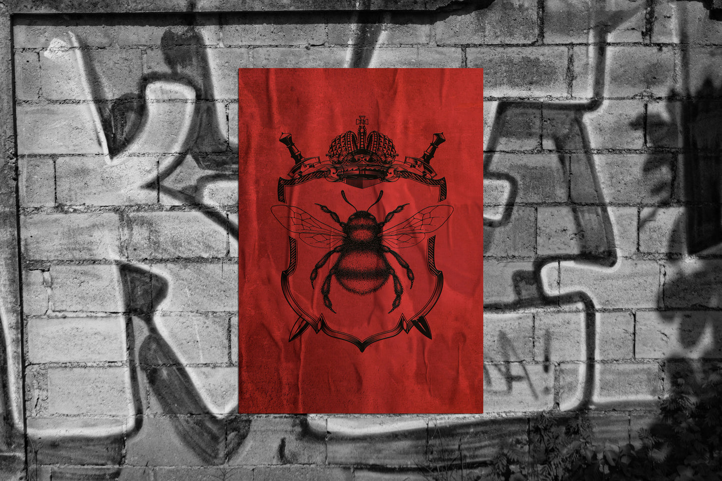 Print Urban Red Bee 60x90cm