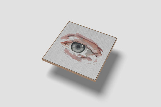 Print Abstract Human Body Eye Man Grey Illustration 20x20cm