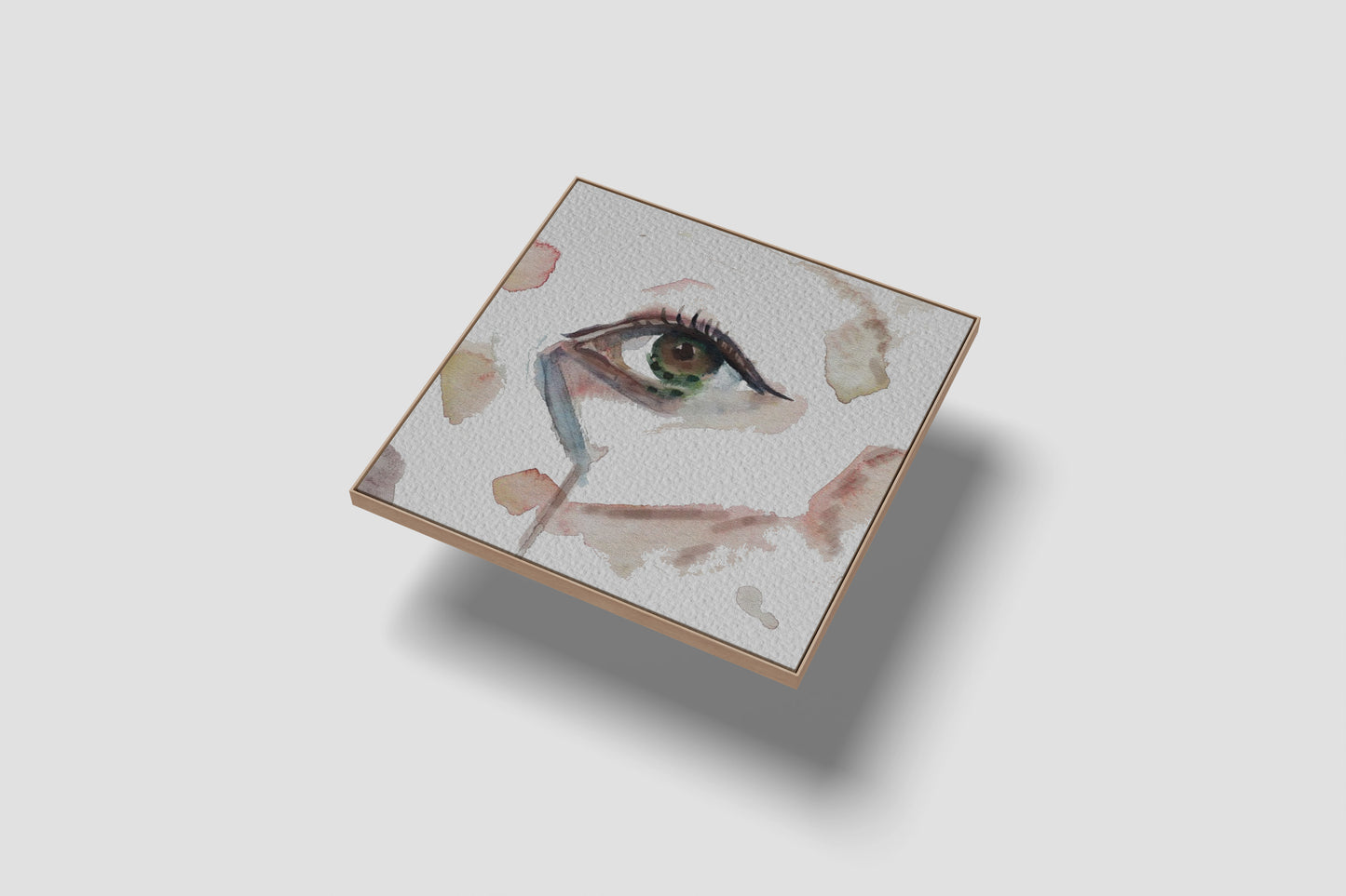 Print Abstract Human Body Eye Woman Green Pink Illustration 20x20cm
