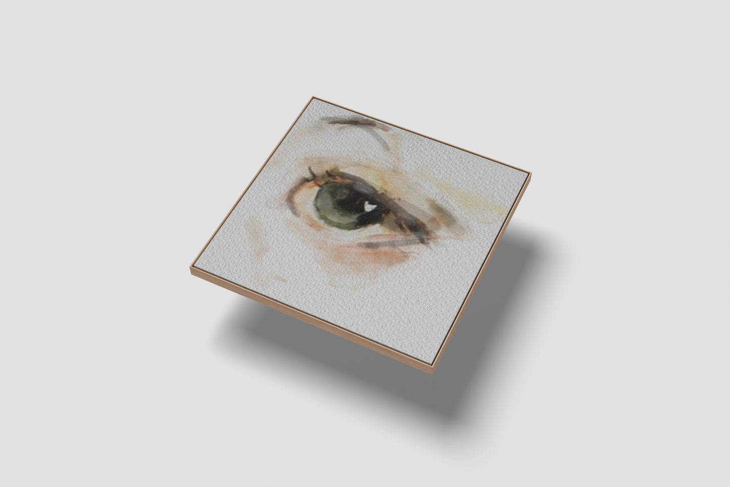 Print Abstract Human Body Eye Woman Green Yellow Orange Illustration 20x20cm