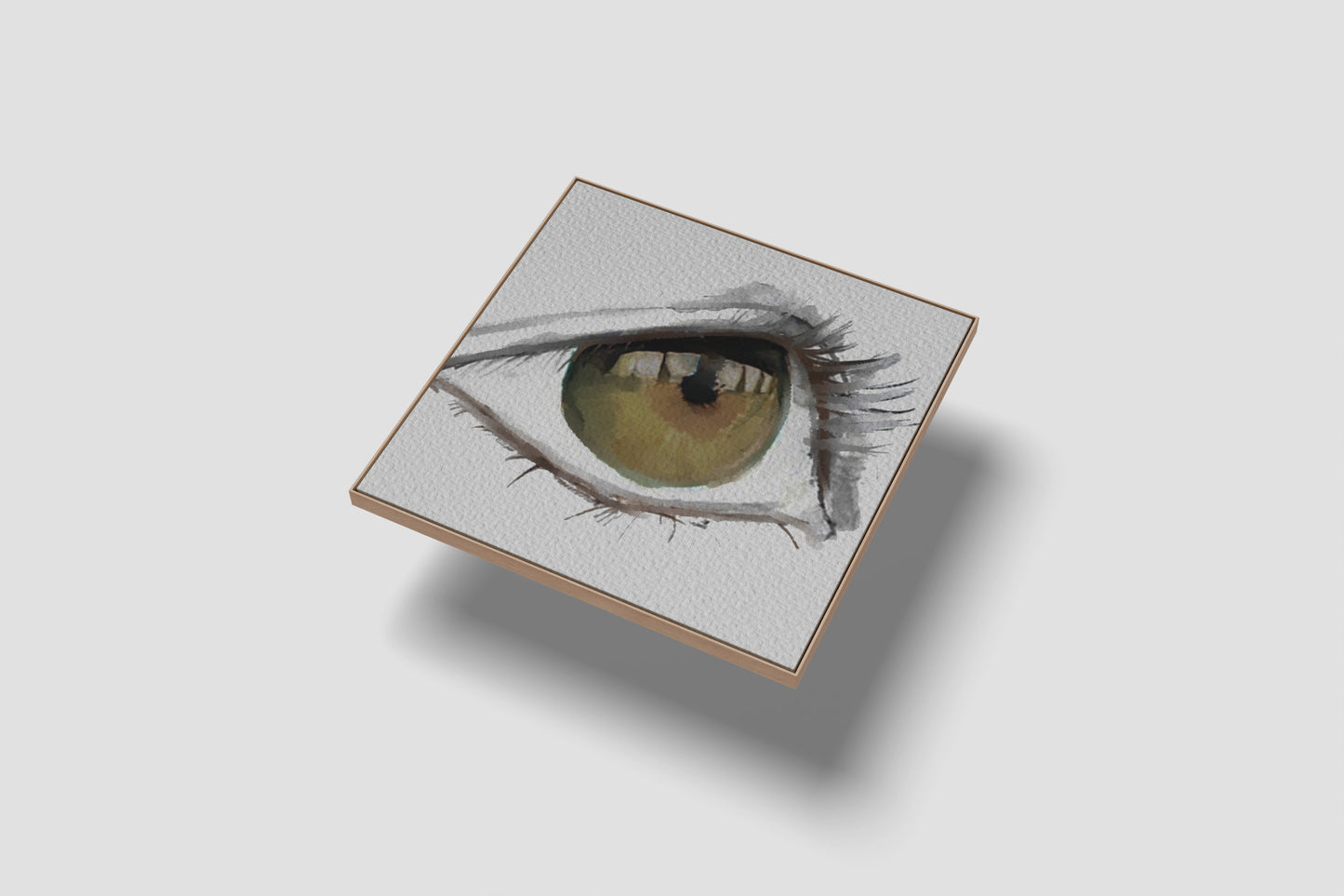 Print Abstract Human Body Eye Woman Yellow Illustration 20x20cm