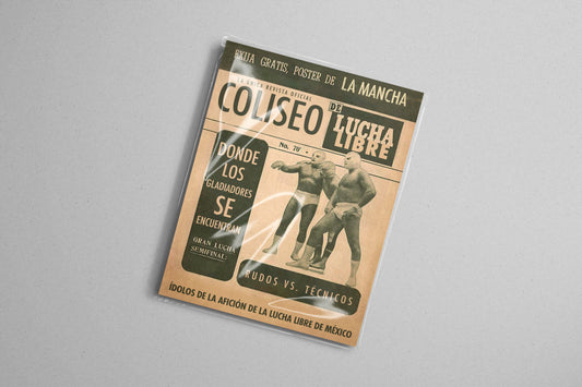 Print Lucha Libre Coliseo Magazine La Mancha Vintage 31x45cm