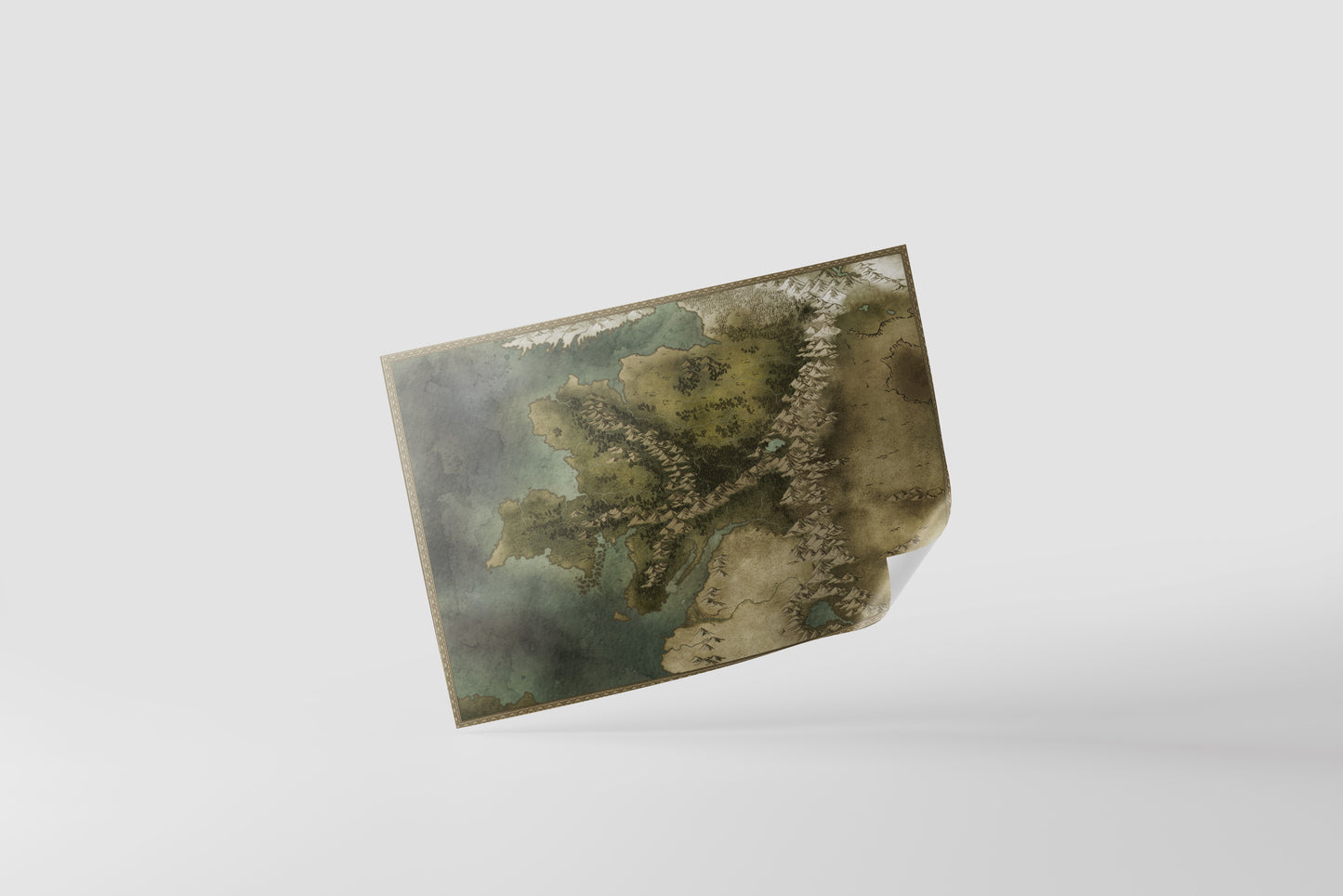 Print Map Antique Regional Vintage Illustration 35x25cm