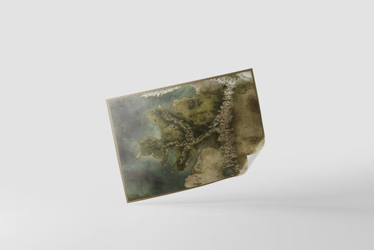 Print Map Antique Regional Vintage Illustration 35x25cm
