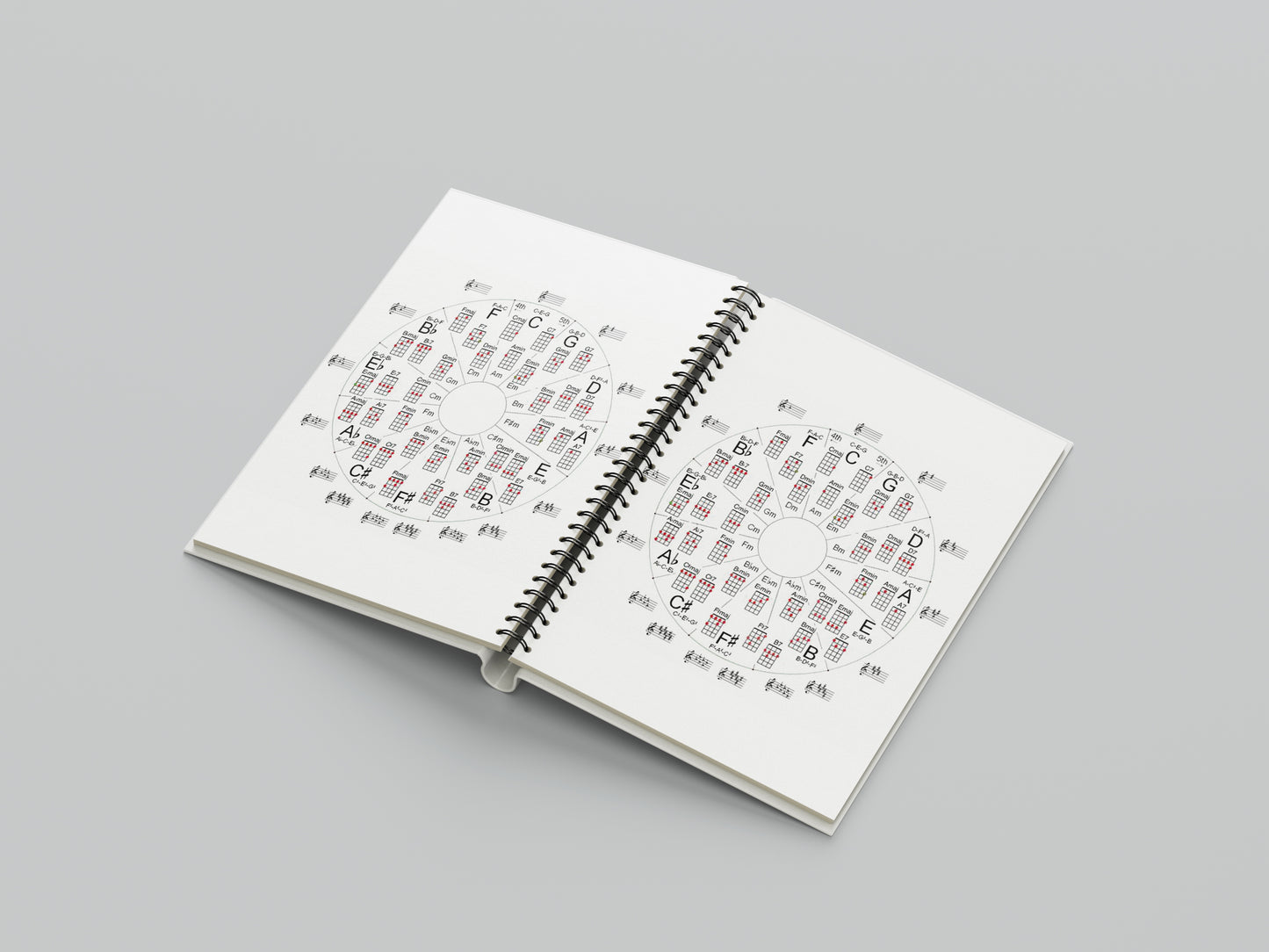 Print Music Circle Of Fifths Ukulele Illustration 21.5x28cm