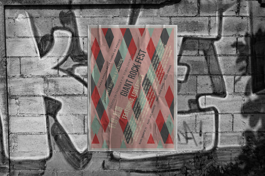 Print Urban Music Giant Rock Fest Pink Advertisement 60x90cm