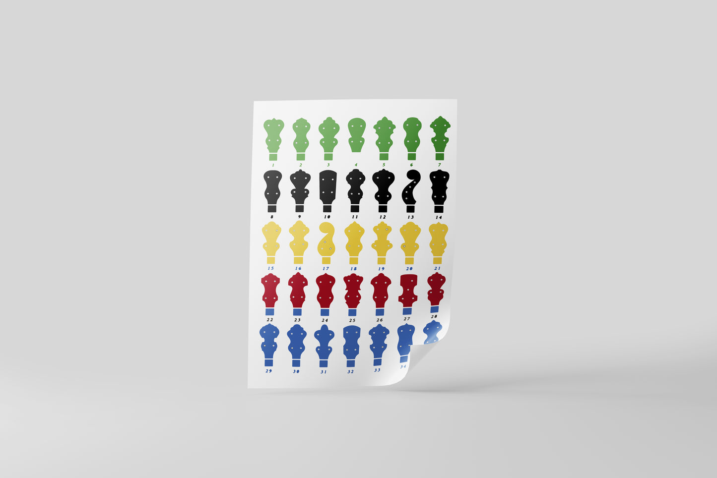 Print Music Guitar Banjos Illustration 28x43cm