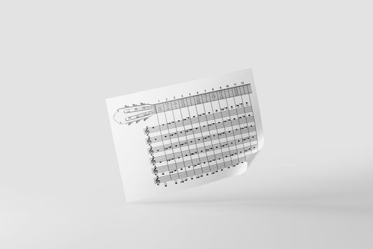Print Music Guitar Chords Illustration 28x21.5cm