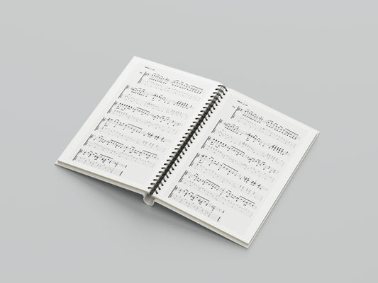 Print Music Musical Score Illustration 28x43cm