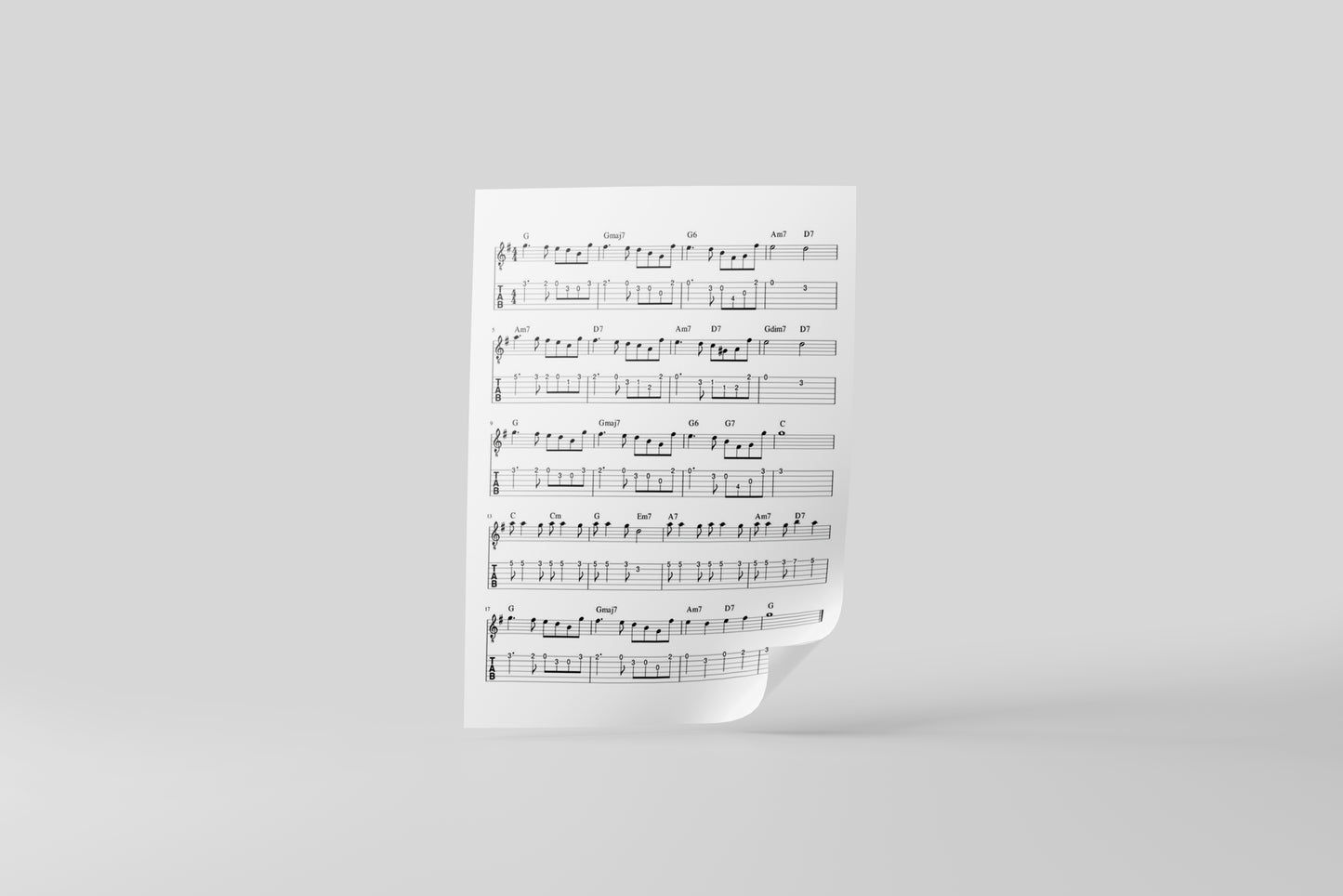 Print Music Musical Score V12 Illustration 21.5x28cm