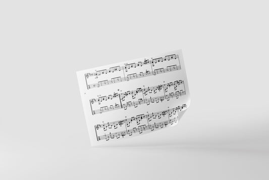 Print Music Musical Score Illustration 30x27cm