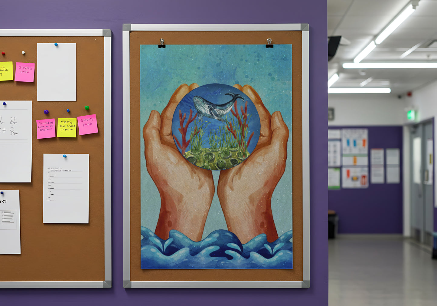 Print School Nature Environmental Take Care Of The Sea 60x90cm