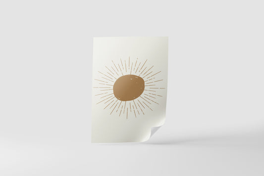Print Nature Sun Illustration 28x43cm