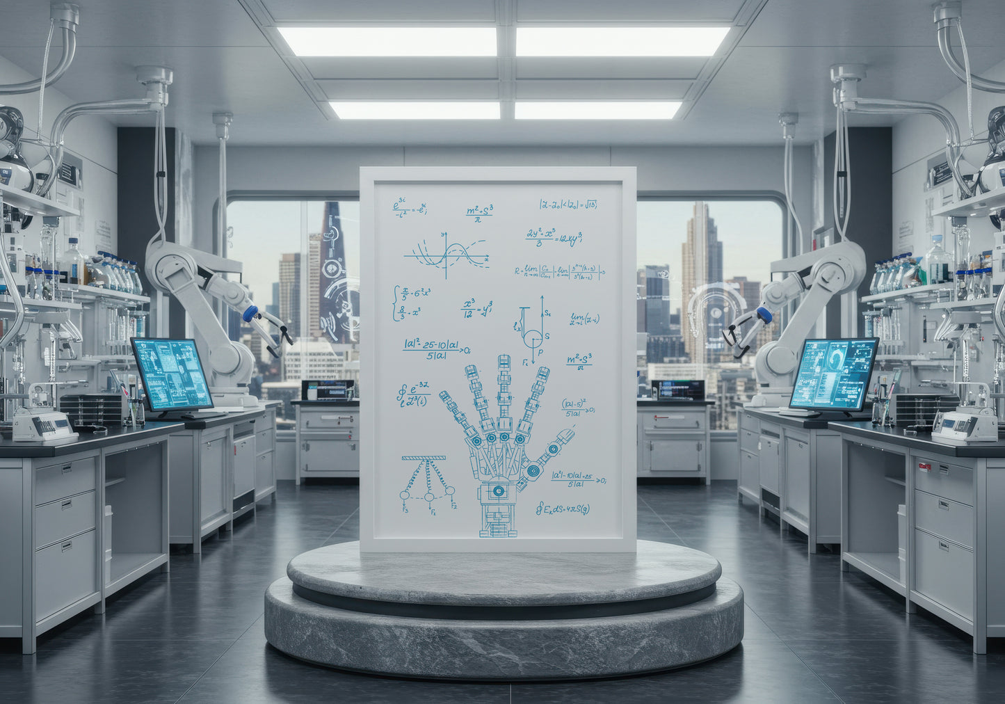 Print Technology Robotics Calculations Blue 98x148cm