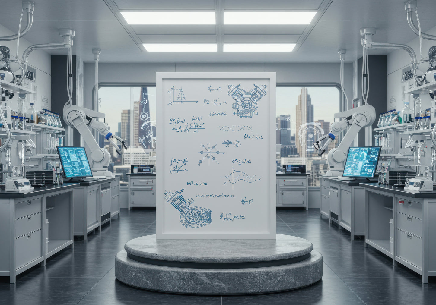 Print Technology Robotic Calculations Blue 98x148cm