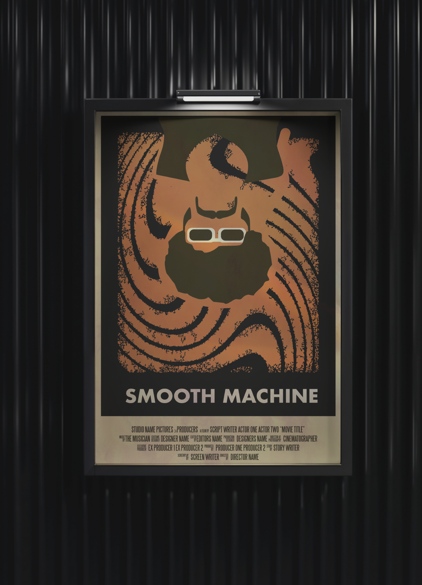 Print Cinematic Poster Smooth Machine Orange Retro Advertisement 60x90cm