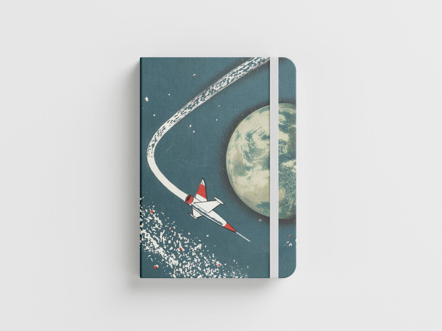 Print Space Rocket Around Earth Illustration 60x90cm