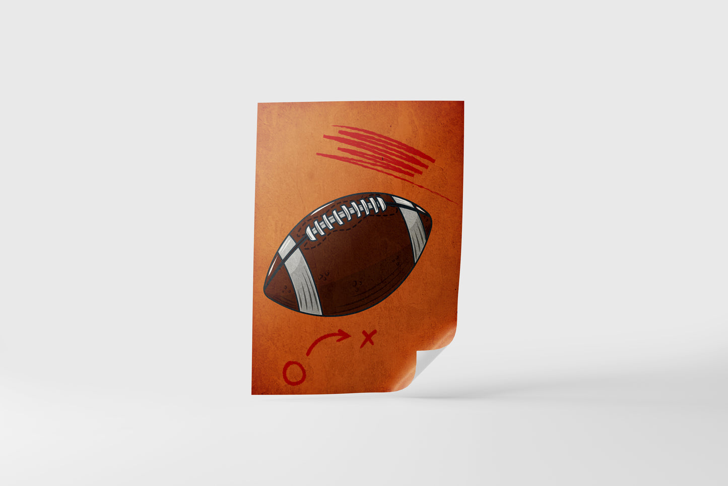 Print Sports Football Ball Illustration 21.5x28cm
