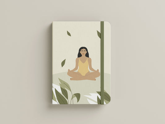 Print Woman Meditating Cartoon Illustration 28x43cm