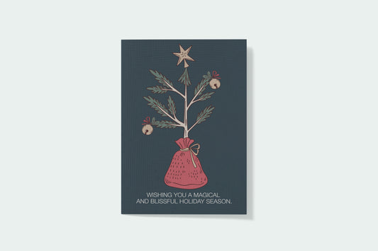 Print Xmas Festive Card Christmas Tree 2 Illustration 10x15cm