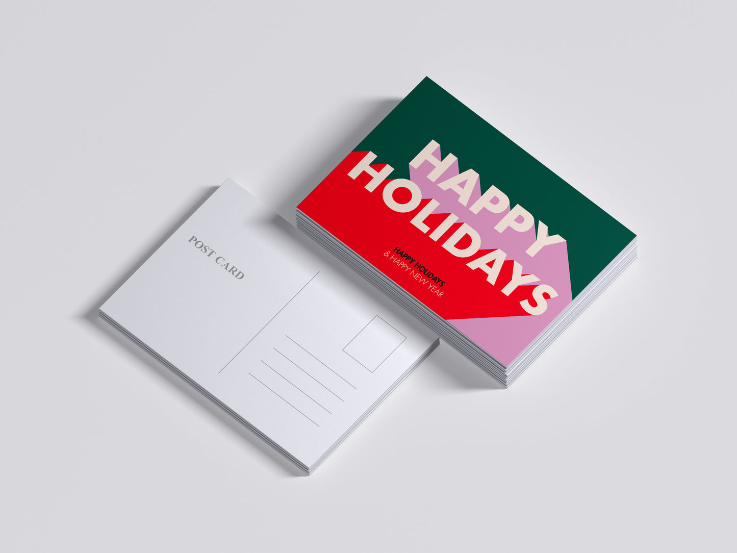 Print Xmas Festive Card Happy Holidays Illustration 15x10cm