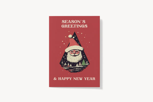 Print Xmas Festive Card Santa 3 Illustration 10x15cm