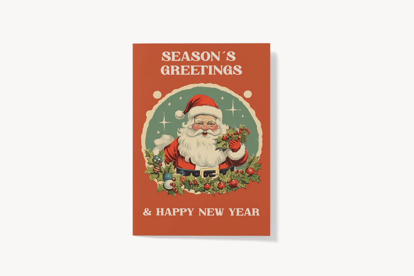 Print Xmas Festive Card Santa 4 Illustration 10x15cm
