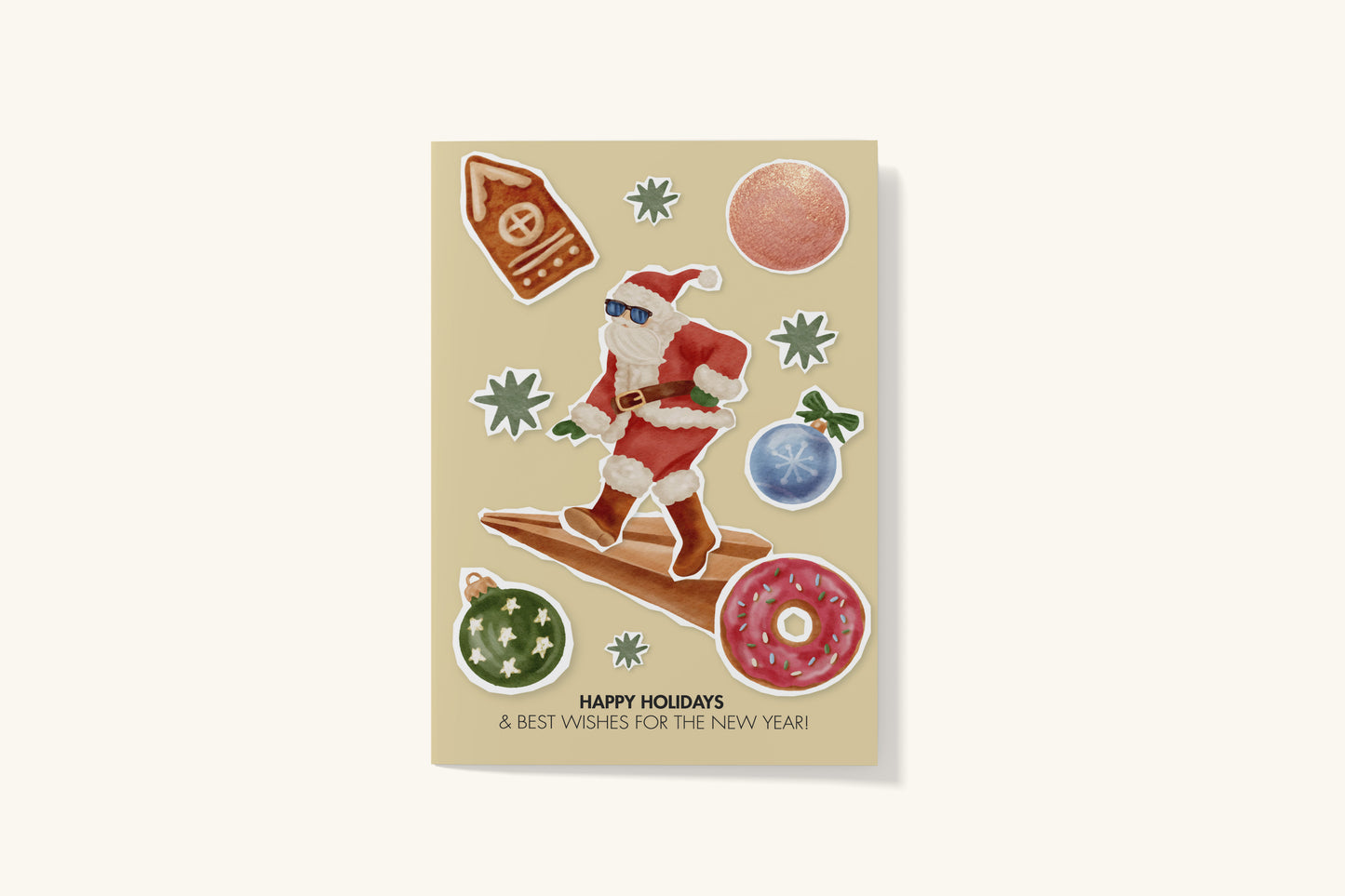 Print Xmas Festive Card Santa 5 Illustration 10x15cm