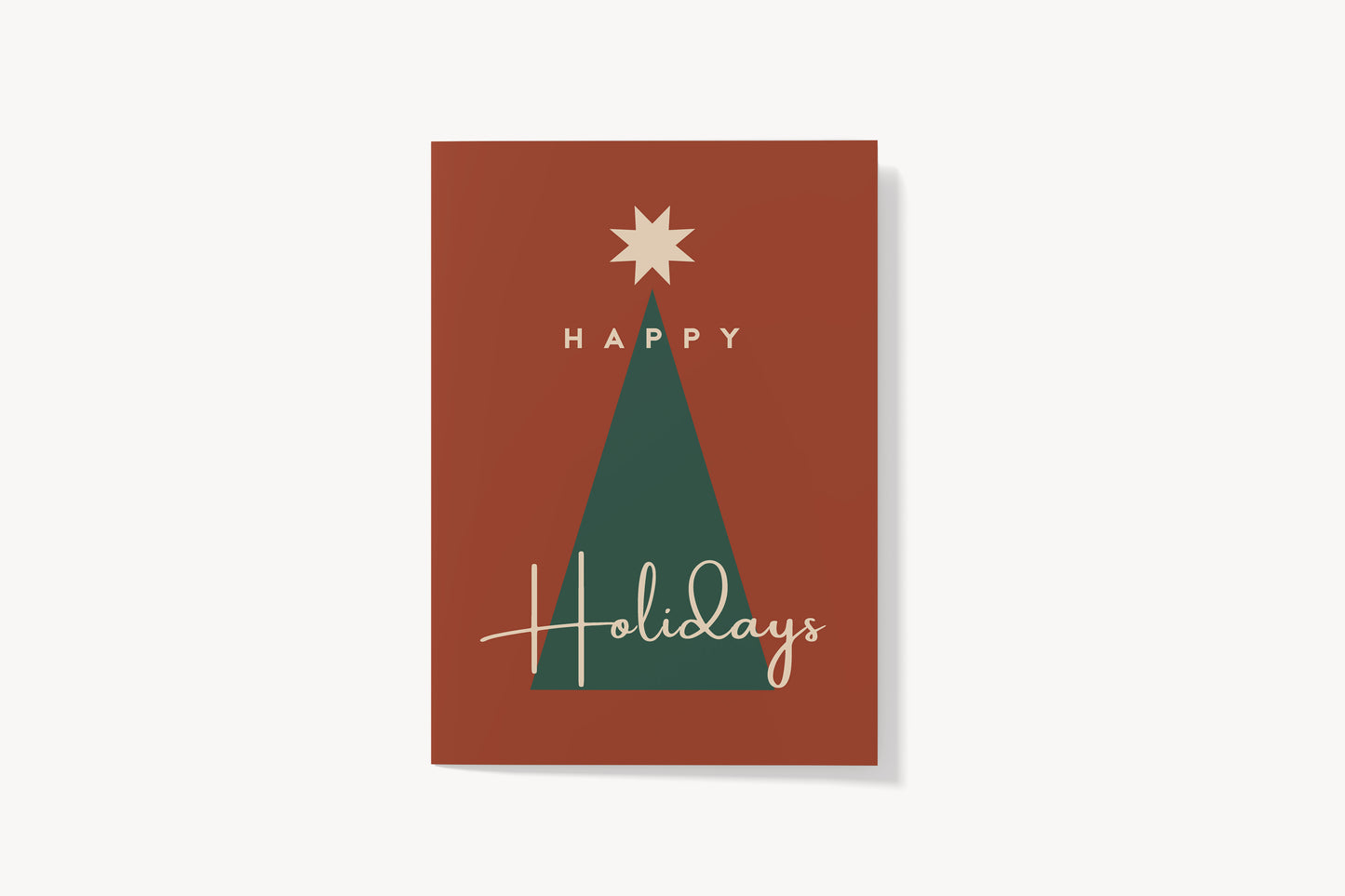 Print Xmas Happy Holidays Tree Illustration 60x90cm