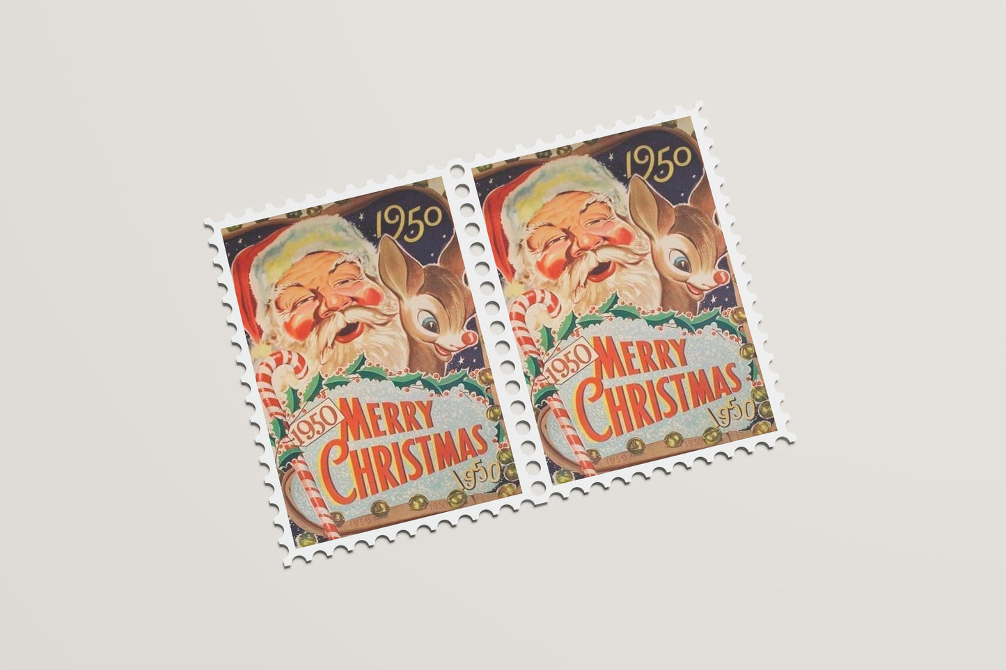 Print Xmas Santa Vintage Illustration 6x9cm