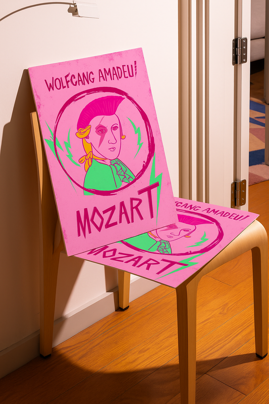 Print Music Mozart Rockstar 60x90cm